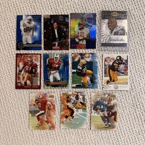 Lot of 11 Collectible Football Sport Card Steve Young Reggie Wayne Jerome Bettis
